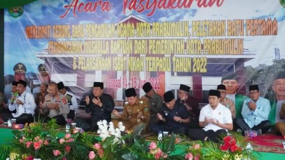 Walikota Prabumulih Menghadiri Syukuran, Peletakan Batu, dan Isbat Nikah Terpadu